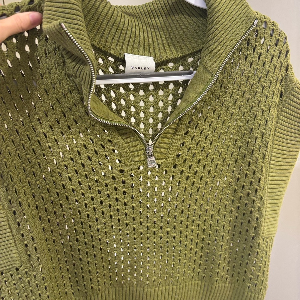 Varley Moss Green Cowl Neck Sweater